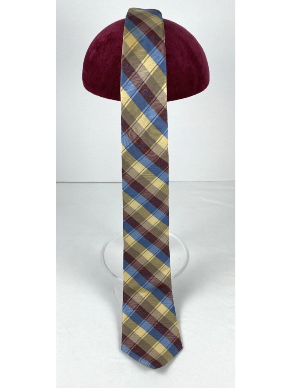 Vintage Westbury Collection Mens 100% Silk Tie Blue Red Gold Brown 55” USA Made - Picture 2 of 7
